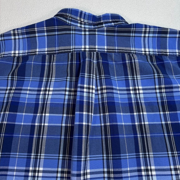 Polo Ralph Lauren‎ Oxford Shirt Men's 2XB Blue Cotton Plaid Pocket Flesh Pony - Picture 8 of 14